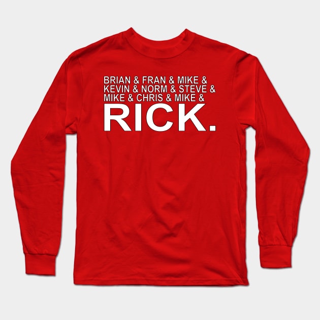 A List of St. John's Head Coaches With Pitino Long Sleeve T-Shirt by Retro Sports